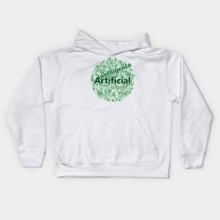 Artificial Intelligence Data Science Word Cloud | Green Kids Hoodie